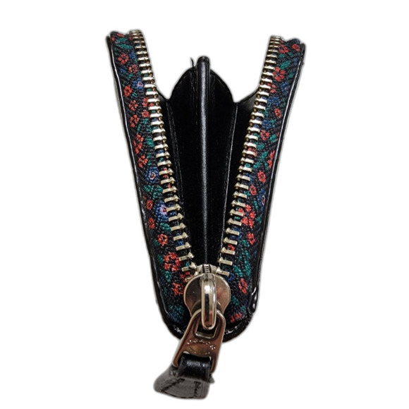 COACH Cornflower Blue Floral Accordion Zip Wallet - Picture 6 of 9